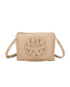 Borsetta pochette in ecopelle con catena a tracolla e fiore ECG609