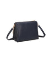 Borsetta pochette in ecopelle con catena a tracolla e fiore ECG609