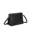 Borsetta pochette in ecopelle con catena a tracolla e fiore ECG609