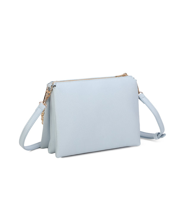 Borsetta pochette in ecopelle con catena a tracolla e fiore ECG609