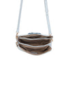 Borsetta pochette in ecopelle con catena a tracolla e fiore ECG609