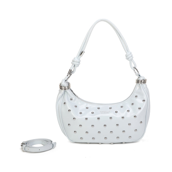 Borsa ecopelle a spalla con borchie e tracolla a filo MB020