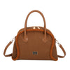 Borsa bauletto in ecopelle scamosciata e bordo in fur sintetica MB052