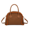Borsa bauletto in ecopelle scamosciata e bordo in fur sintetica MB052