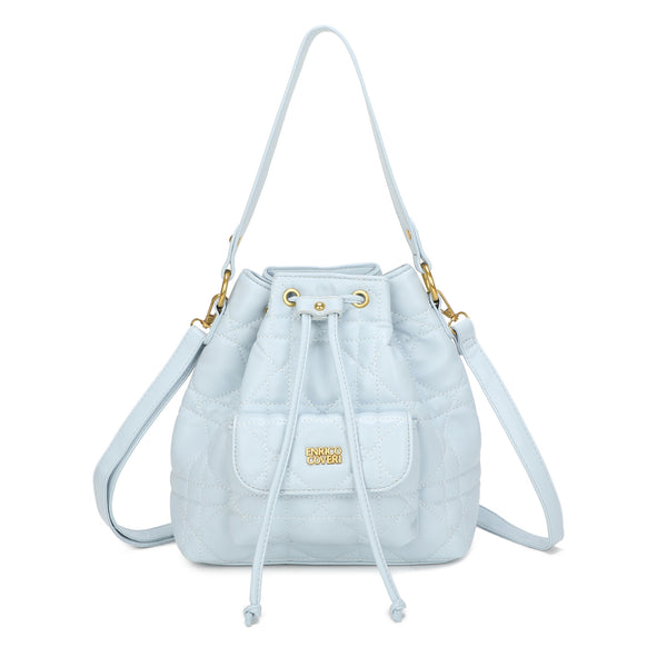 Borsa a sacco ENRICO COVERI in ecopelle trapuntata con chiusura a coulisse ECC7046