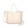 Borsa shopper in ecopelle con borchie e pochette estraibile EC6303