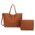 Borsa shopper in ecopelle con borchie e pochette estraibile EC6303