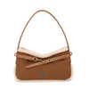Borsa spalla in ecopelle scamosciata con bordo in pelliccia sintetica MB051