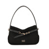 Borsa spalla in ecopelle scamosciata con bordo in pelliccia sintetica MB051