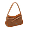 Borsa spalla in ecopelle scamosciata con bordo in pelliccia sintetica MB051