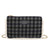 Pochette a tracolla in tessuto tartan e pelliccia ecologica MB6339
