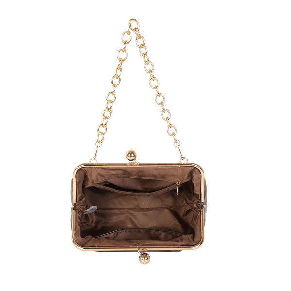 Borsetta clutch in ecopelle lucida invecchiata Mariella Burani MB030