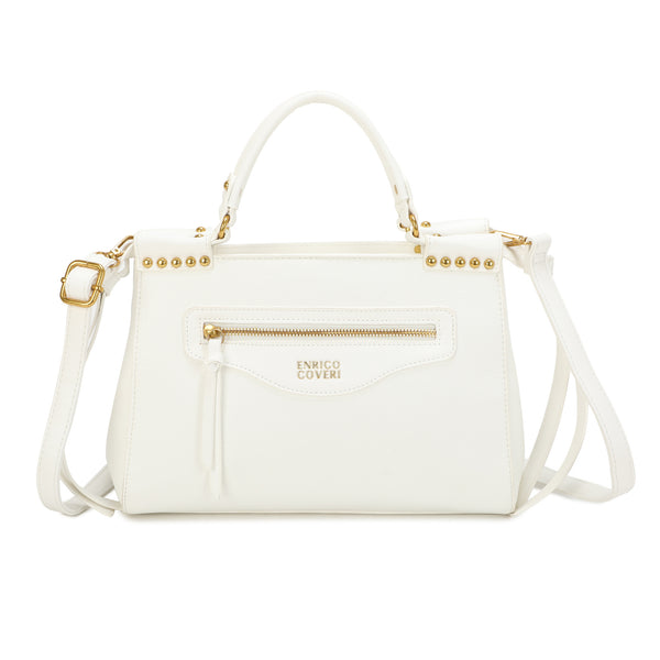 Borsetta messenger in ecopelle con tasca frontale e borchie ENRICO COVERI EC7049