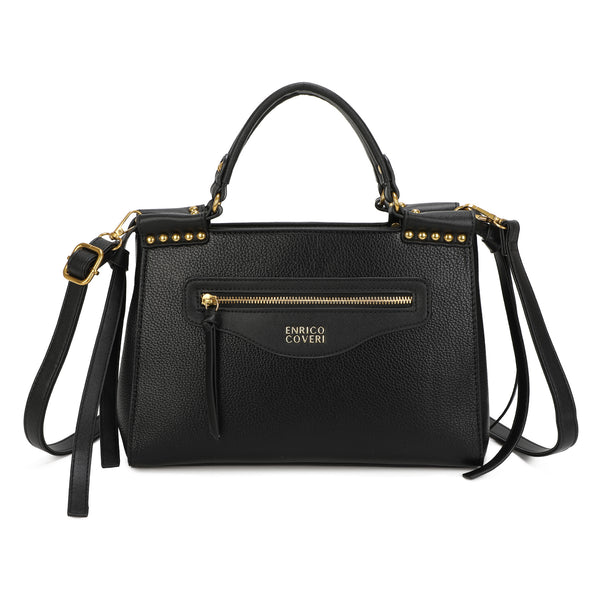 Borsetta messenger in ecopelle con tasca frontale e borchie ENRICO COVERI EC7049