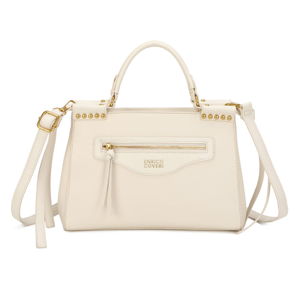 Borsetta messenger in ecopelle con tasca frontale e borchie ENRICO COVERI EC7049