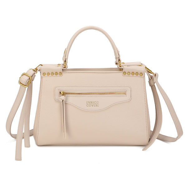 Borsetta messenger in ecopelle con tasca frontale e borchie ENRICO COVERI EC7049