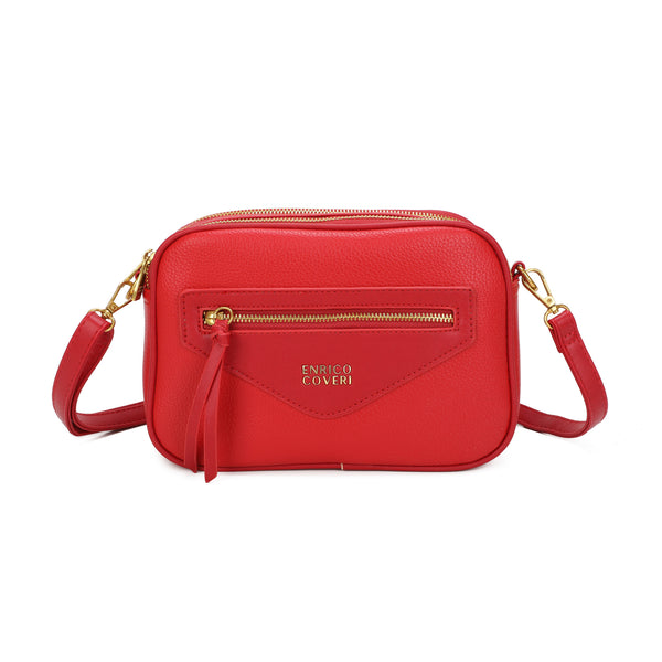 Borsa a tracolla camera bag multicomparto Enrico Coveri in ecopelle EC7057