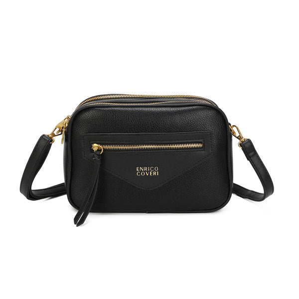 Borsa a tracolla camera bag multicomparto Enrico Coveri in ecopelle EC7057