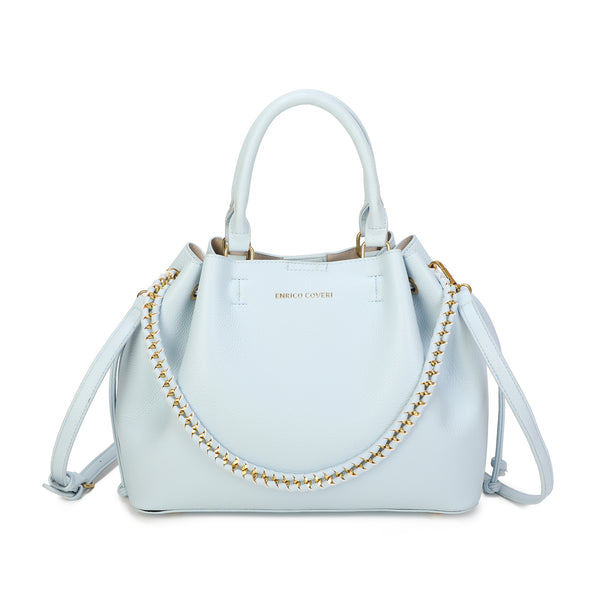 Borsa secchiello a coulisse in ecopelle con catena intrecciata Enrico Coveri EC2260