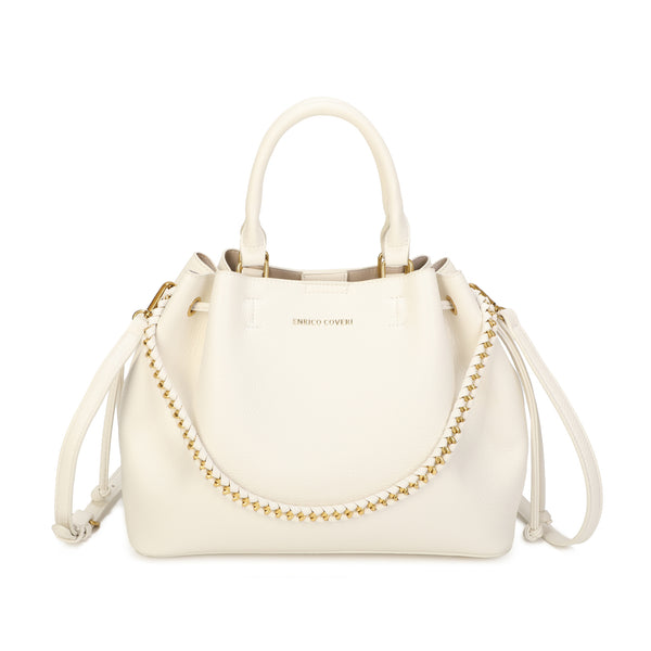 Borsa secchiello a coulisse in ecopelle con catena intrecciata Enrico Coveri EC2260