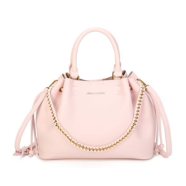 Borsa secchiello a coulisse in ecopelle con catena intrecciata Enrico Coveri EC2260