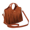 Borsa a mano in ecopelle scamosciata con frange EC6331