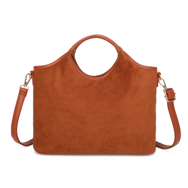 Borsa a mano in ecopelle scamosciata con frange EC6331