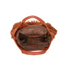 Borsa a mano in ecopelle scamosciata con frange EC6331