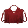 Borsa a mano in ecopelle scamosciata con frange EC6331