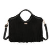 Borsa a mano in ecopelle scamosciata con frange EC6331