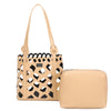 Borsa tipo secchiello traforato in ecopelle con pochette MB6314