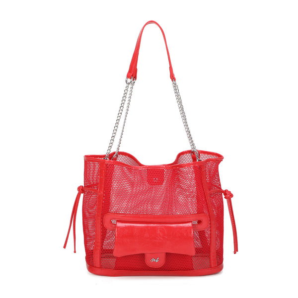 Borsa mare traforata Mariella Burani con coulisse e tasca frontale MB6307