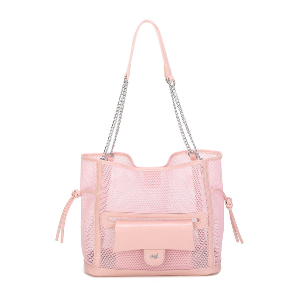 Borsa mare traforata Mariella Burani con coulisse e tasca frontale MB6307