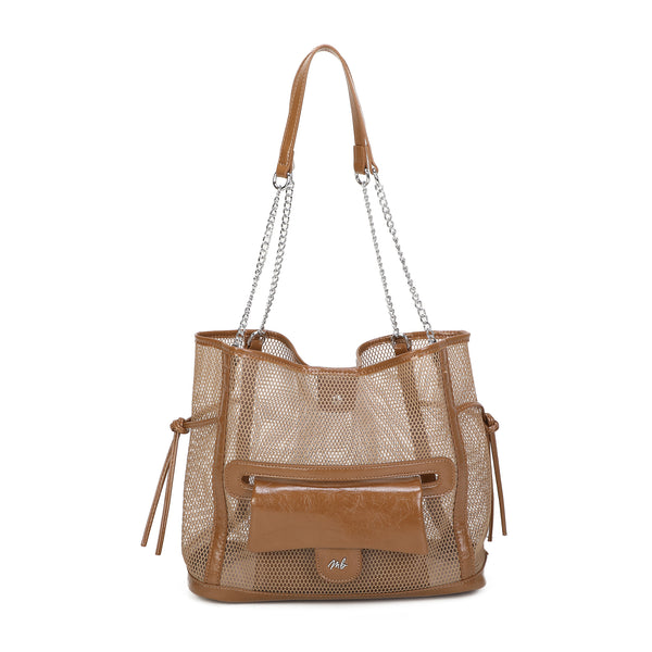 Borsa mare traforata Mariella Burani con coulisse e tasca frontale MB6307