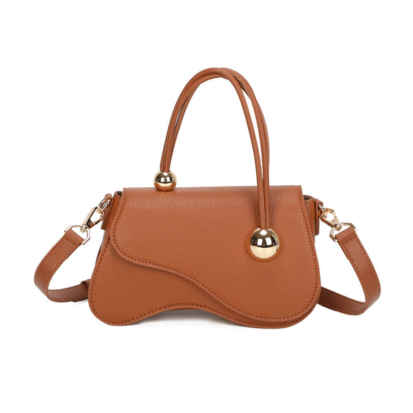 Borsetta sella a mano in ecopelle con sfere decorative VA7073