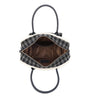 Borsa a mano e tracolla in tessuto tartan e pelliccia ecologica MB6340