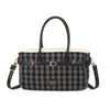 Borsa bauletto in ecopelle e tessuto tartan MB6341