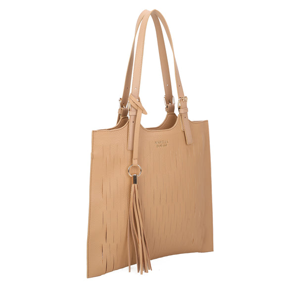Borsa shopper in ecopelle con traforature e pochette interna MB014