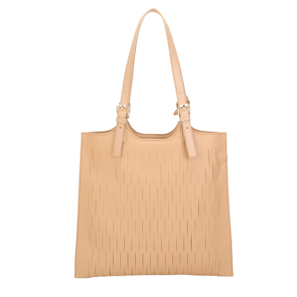 Borsa shopper in ecopelle con traforature e pochette interna MB014