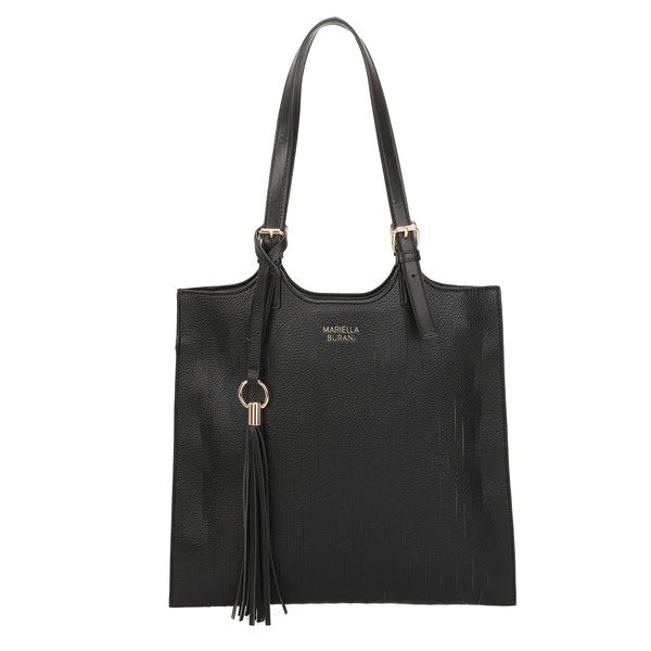 Borsa shopper in ecopelle con traforature e pochette interna MB014