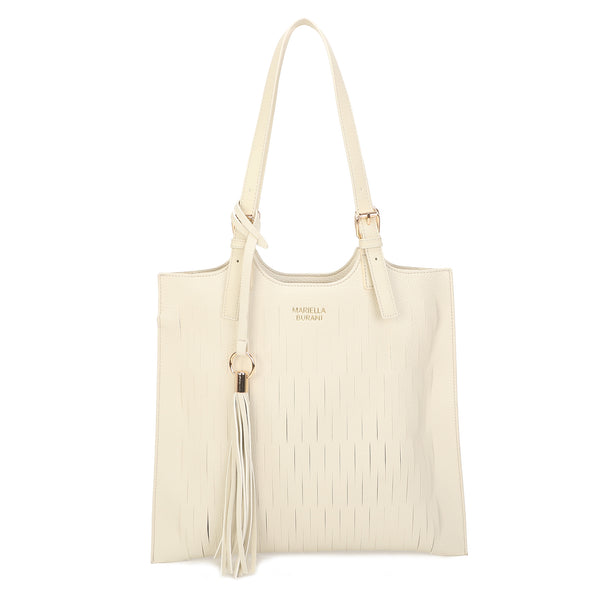 Borsa shopper in ecopelle con traforature e pochette interna MB014
