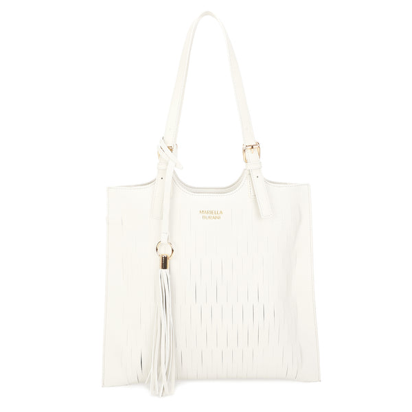 Borsa shopper in ecopelle con traforature e pochette interna MB014