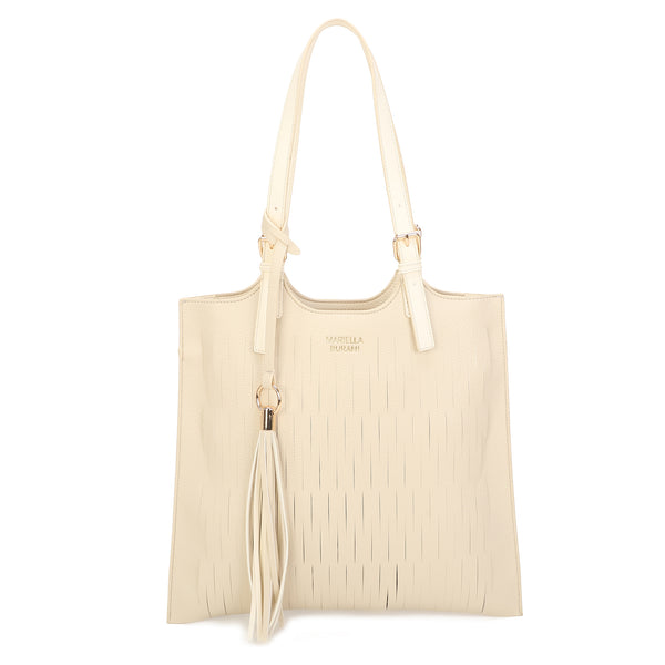 Borsa shopper in ecopelle con traforature e pochette interna MB014