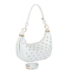 Borsa a spalla in ecopelle con borchie oro/argento MB708