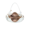 Borsa a spalla in ecopelle con borchie oro/argento MB708
