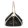 Borsa in ecopelle lucida trapuntata con dettagli in teddy EC6321