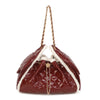 Borsa in ecopelle lucida trapuntata con dettagli in teddy EC6321