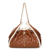 Borsa in ecopelle lucida trapuntata con dettagli in teddy EC6321