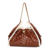 Borsa in ecopelle lucida trapuntata con dettagli in teddy EC6321