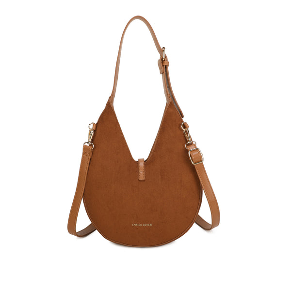 Borsa a spalla in ecopelle con frange scamosciate Enrico Coveri EC7096